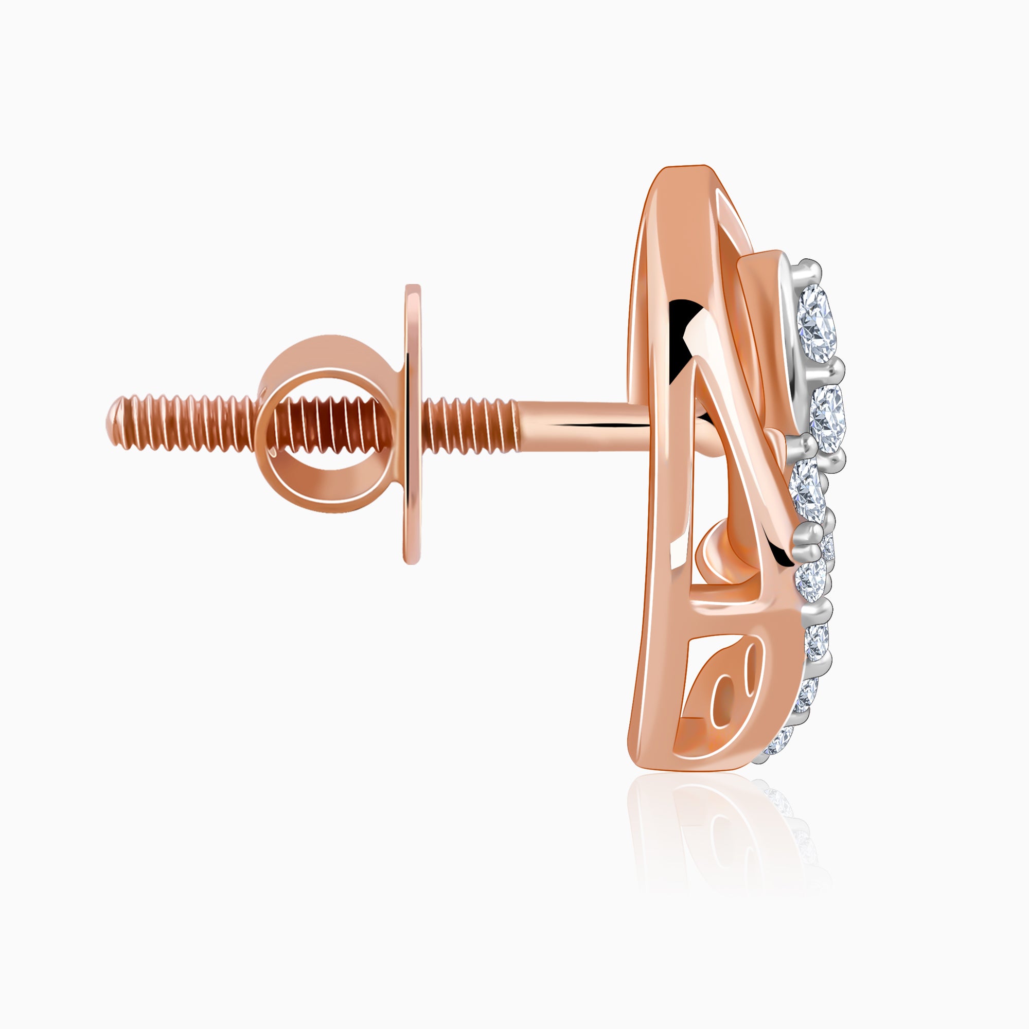 Rose Gold Petalia Lab Grown Diamond Earrings - view 5