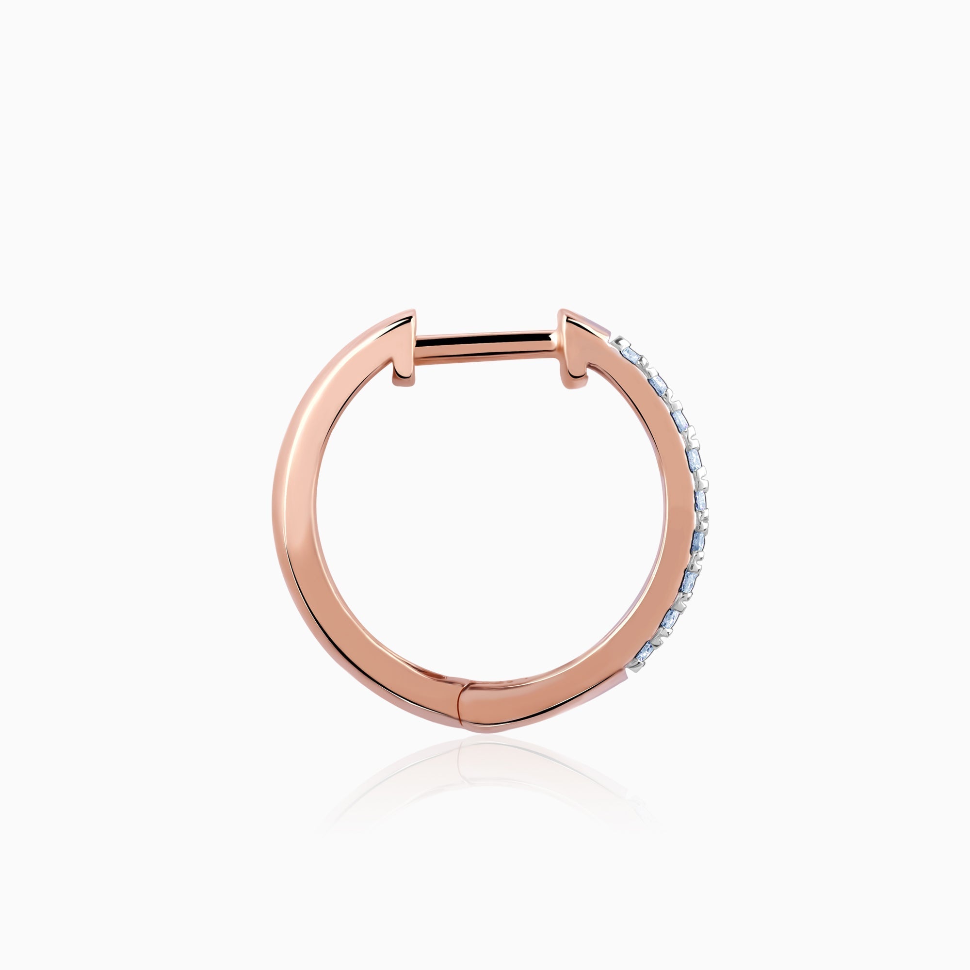 Rose Gold Huggies Lab Grown Diamond Earrings - view 5