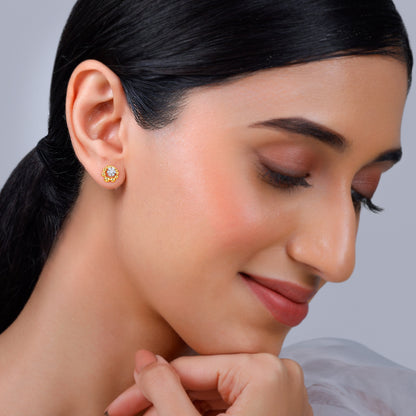 Gold Lantana Diamond Earrings