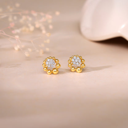 Gold Lantana Diamond Earrings