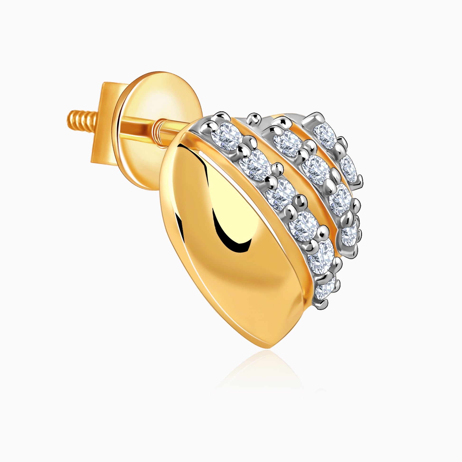 Gold Fusion Heart Diamond Earrings – Heer by GIVA