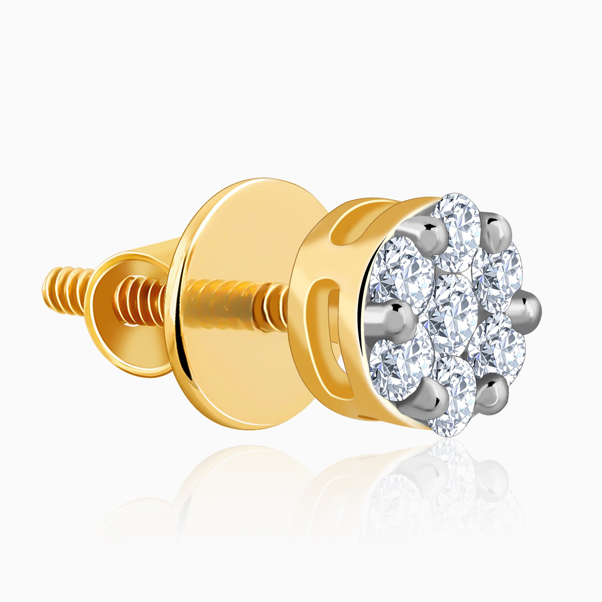 Gold Cute Spark Lab Grown Diamond Studs - view 4