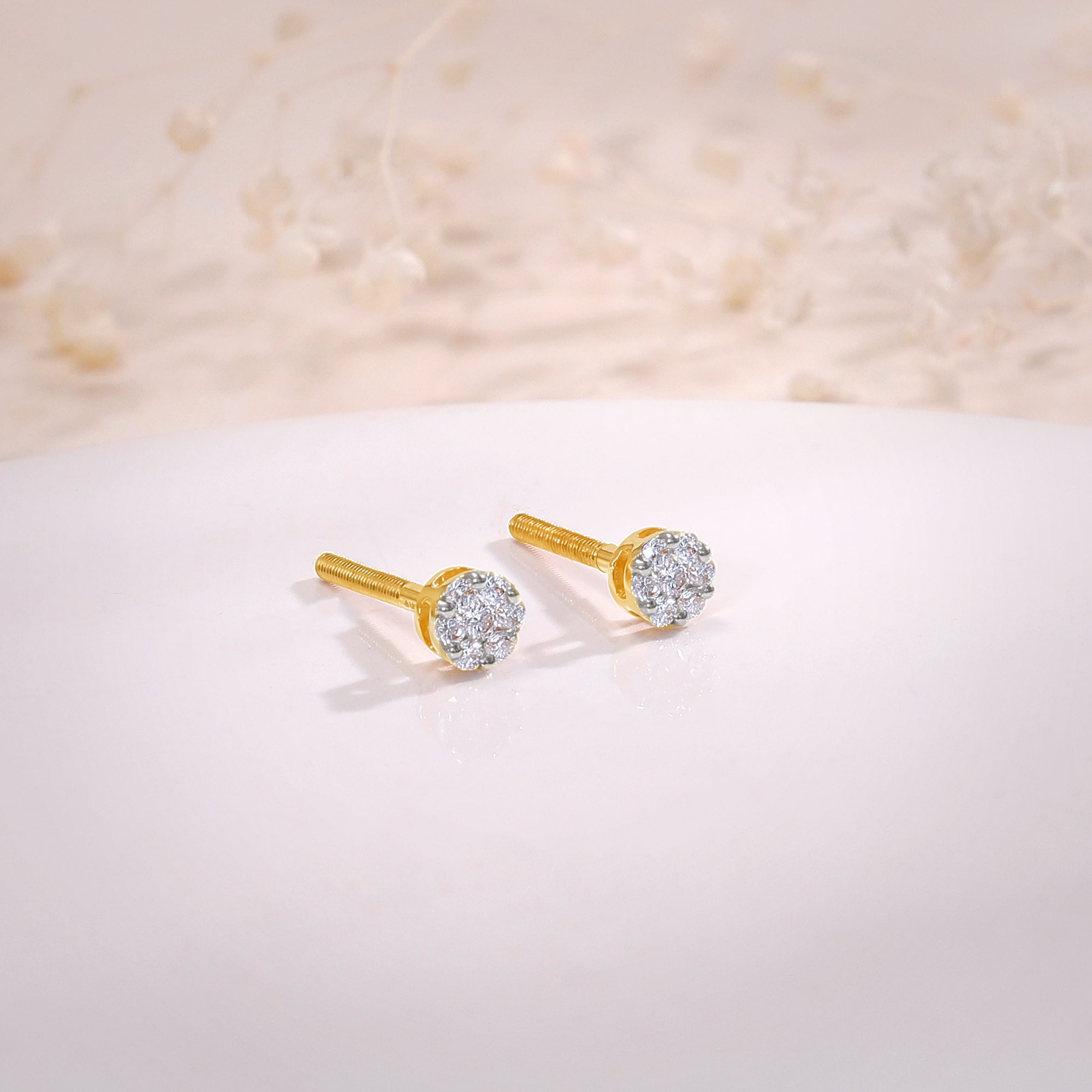 Gold Cute Spark Lab Grown Diamond Studs - view 2