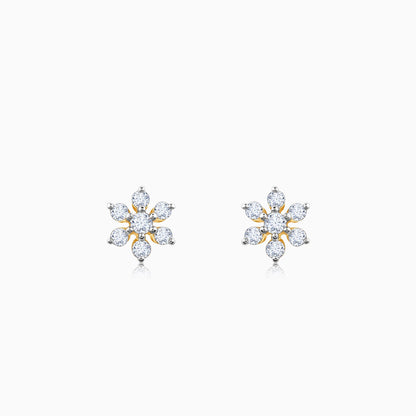 Gold Floral Glimmer Lab Grown Diamond Studs