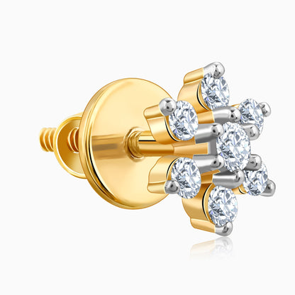 Gold Floral Glimmer Lab Grown Diamond Studs
