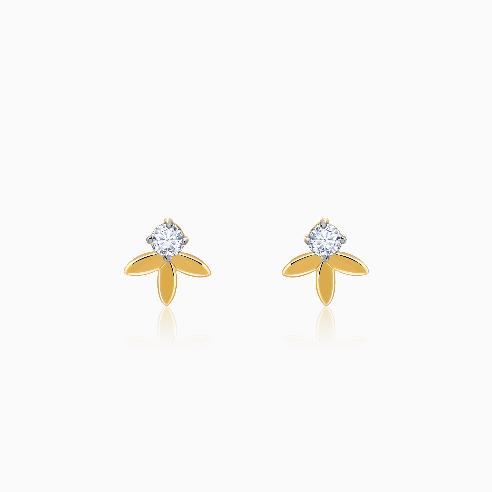 Gold Blossom Lab Grown Diamond Studs - Image 1