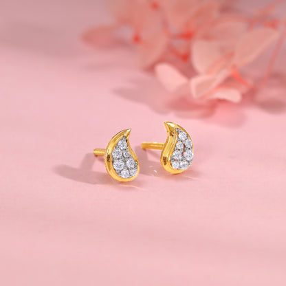 Gold Mango Gleam Lab Grown Diamond Earrings