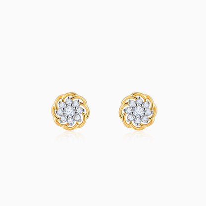Gold Blooming Beauty Solitaire Diamond Earrings