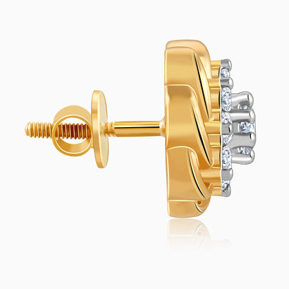 Gold Blooming Beauty Solitaire Diamond Earrings