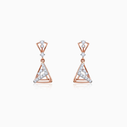 Rose Gold Ternion Dangler Earrings- gold earrings for women