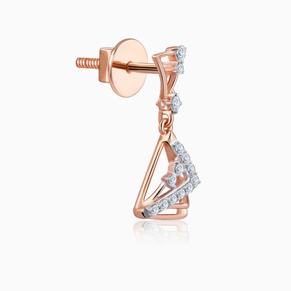 Rose Gold Ternion Lab Grown Diamond Dangler Earrings