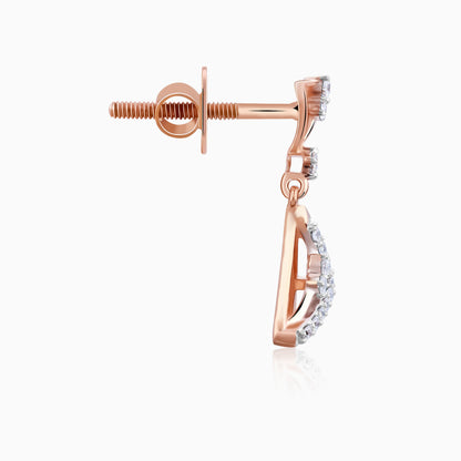 Rose Gold Ternion Lab Grown Diamond Dangler Earrings