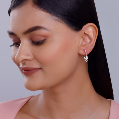 Rose Gold Elegance Lab Grown Diamond Drop Earrings