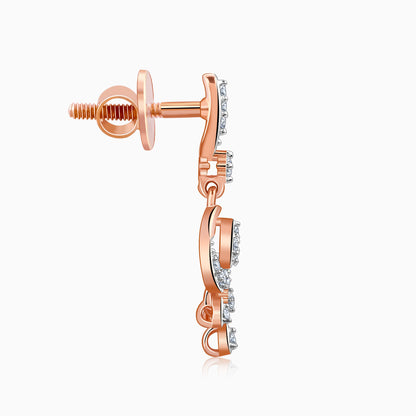 Rose Gold Elegance Lab Grown Diamond Drop Earrings