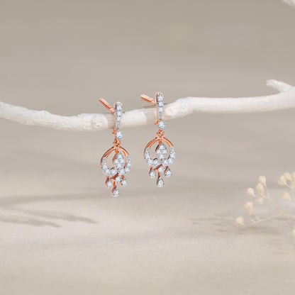 Rose Gold Elegance Lab Grown Diamond Drop Earrings