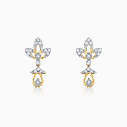 Gold Leaflight Lab Grown Diamond Earrings