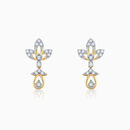 Gold Leaflight Lab Grown Diamond Earrings