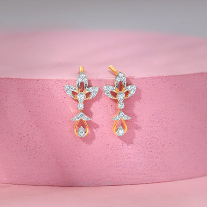 Gold Leaflight Lab Grown Diamond Earrings