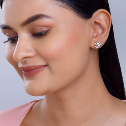 Gold Dandelion Whisper Lab Grown Diamond Earrings