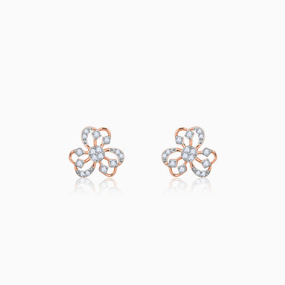 Rose Gold Floral Bae Lab Grown Diamond Earrings