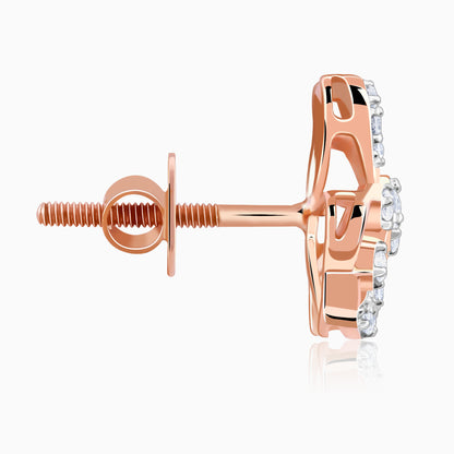 Rose Gold Floral Bae Lab Grown Diamond Earrings