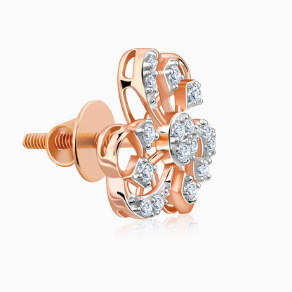 Rose Gold Floral Bae Lab Grown Diamond Earrings