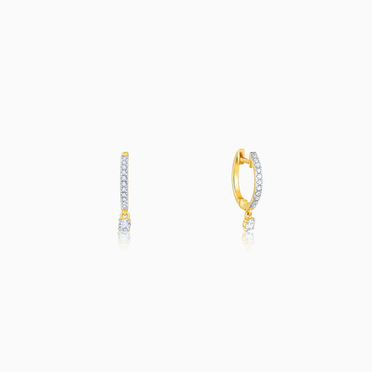 Gold Dazzling Hoop Diamond Earrings