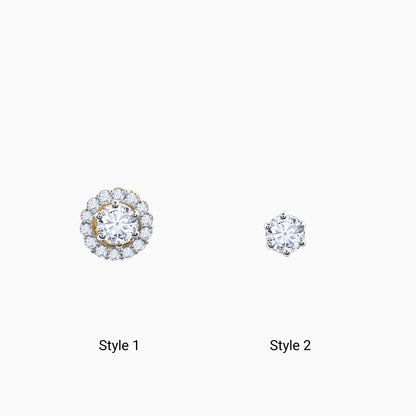 Gold Blossom Halo Lab Grown Diamond Earrings