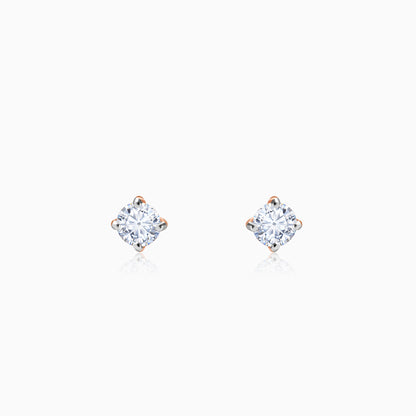 Rose Gold Spring Halo Lab Grown Diamond Earrings