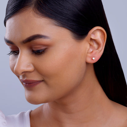 Rose Gold Spring Halo Lab Grown Diamond Earrings