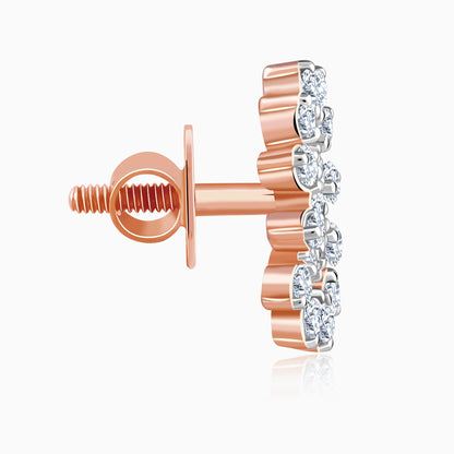 Rose Gold Glowing Sun Lab Grown Diamond Earrings