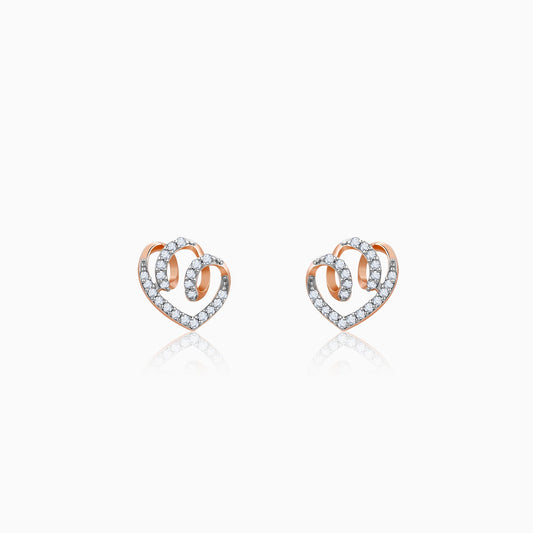Rose Gold Twirl Lab Grown Diamond Studs