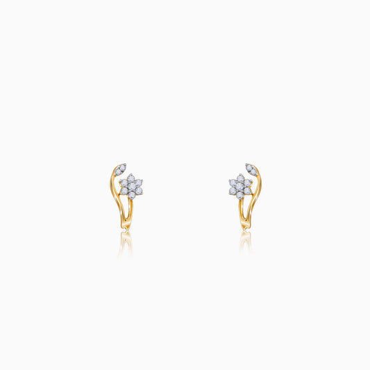 Gold Fleur Frenzy Lab Grown Diamond Earrings