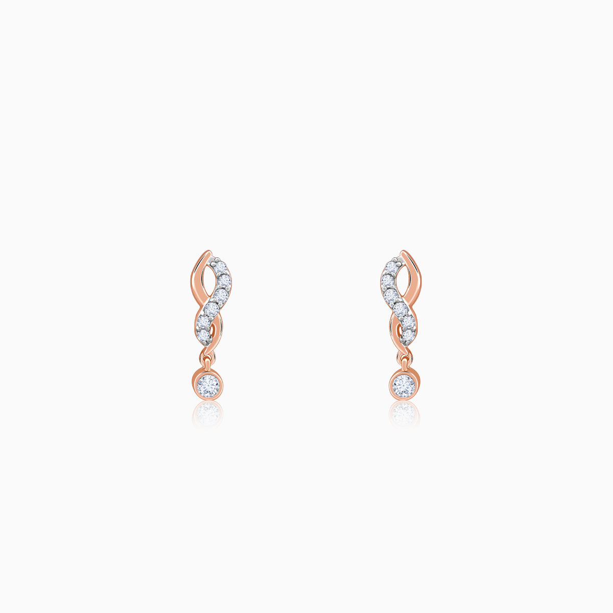 Gold Swirling Lab Grown Diamond Earrings