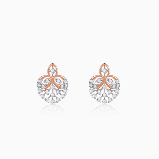 Rose Gold Trinity Sparkle Lab Grown Diamond Earrings