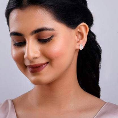 Rose Gold Modern Pear Lab Grown Diamond Earrings