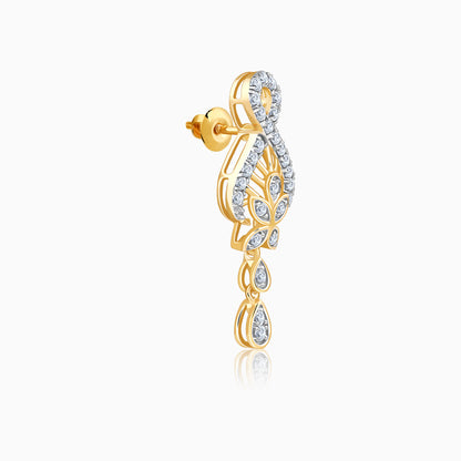 Gold Floral Finite Lab Grown Diamond Earrings