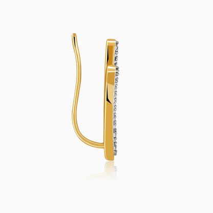 Gold Wave Layers Lab Grown Diamond Earrings