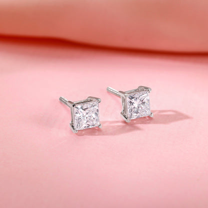 White Gold Classic Solitaire Lab Grown Diamond Studs