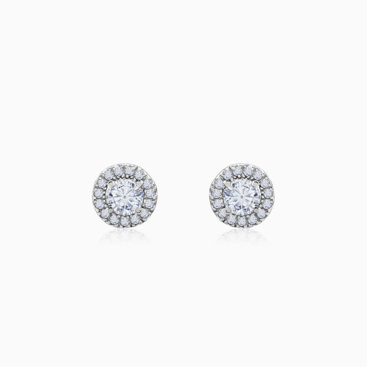 Gold Minerva Halo Soliatire Lab Grown Diamond Studs