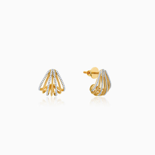 Gold Woven Embrace Lab Grown Diamond Earrings