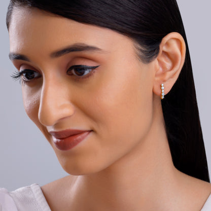 Gold Bellona J-hoop Lab Grown Diamond Earrings