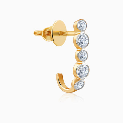 Gold Bellona J-hoop Lab Grown Diamond Earrings