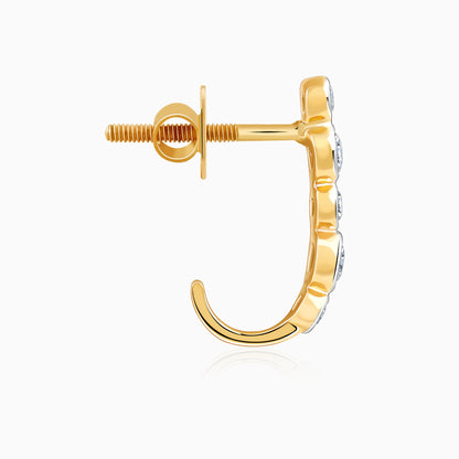 Gold Bellona J-hoop Lab Grown Diamond Earrings