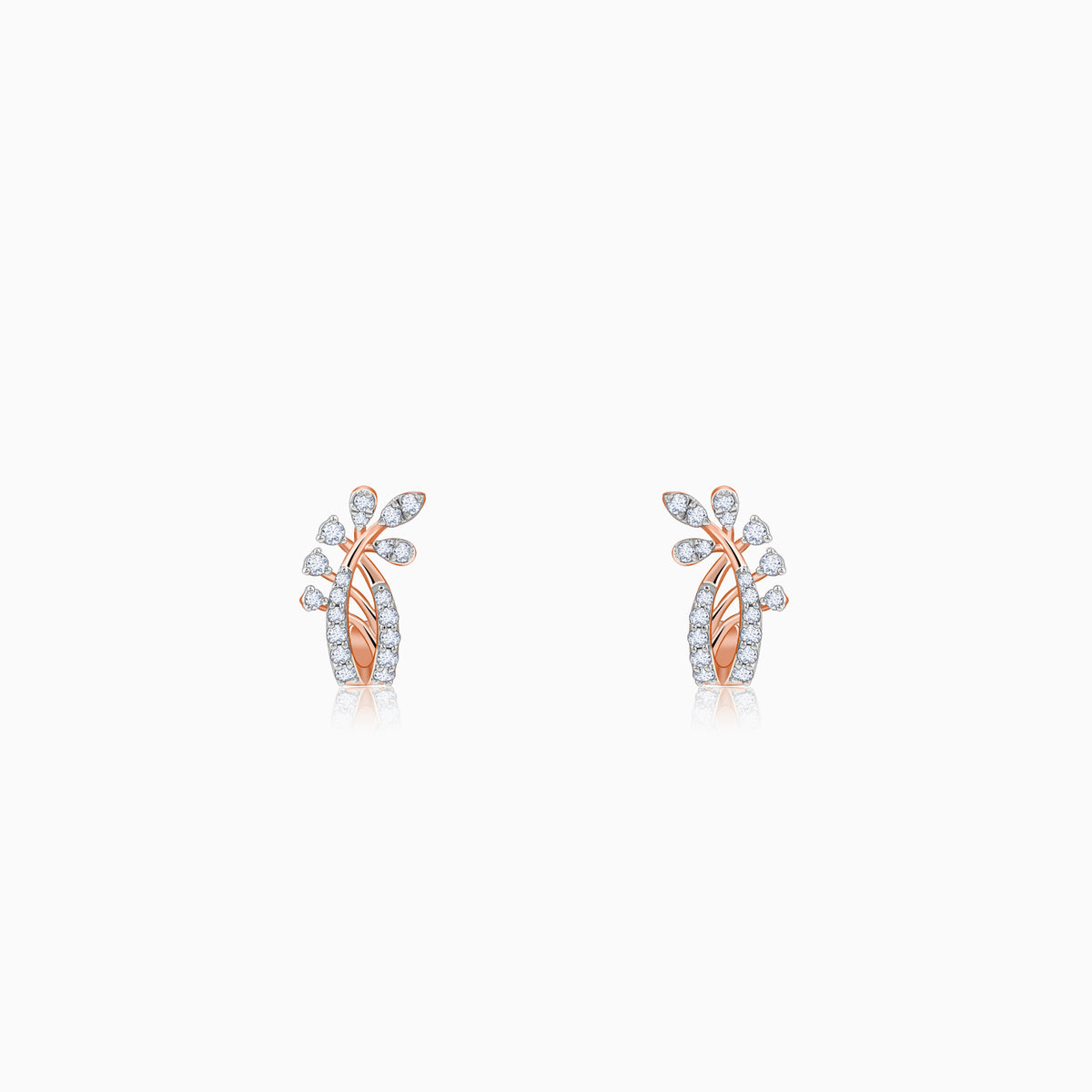 Rose Gold Juno J-hoop Lab Grown Diamond Earrings
