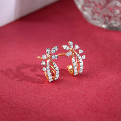 Rose Gold Juno J-hoop Lab Grown Diamond Earrings