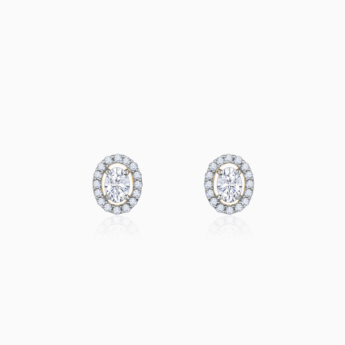 Gold Vesta Halo Solitaire Lab Grown Diamond Studs