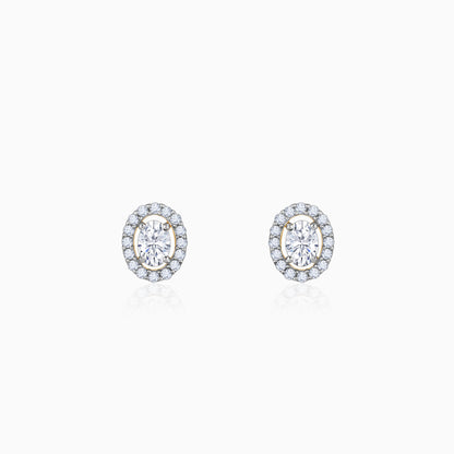 Gold Vesta Halo Solitaire Lab Grown Diamond Studs