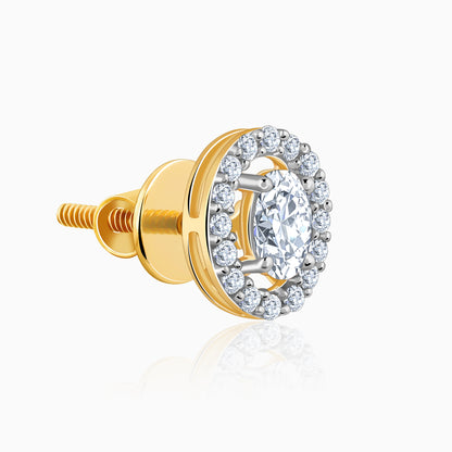 Gold Vesta Halo Solitaire Lab Grown Diamond Studs