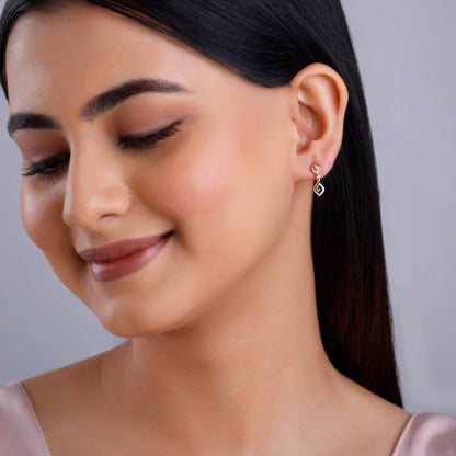 Rose Gold Whirlwind Drop Lab Grown Diamond Earrings